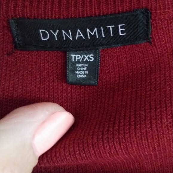 Dynamite Cut Out Burgundy Top XS - Picture 6 of 6